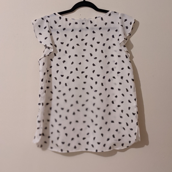 Loft Brushdot Peplum Shell Blouse Top M - Picture 5 of 5